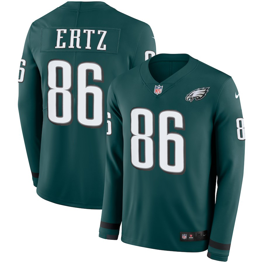 Men Philadelphia Eagles #86 Ertz green Limited NFL Nike Therma Long Sleeve Jersey